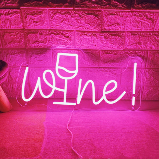 Acrylic Wine Neon Sign for Wall or Window Background Decor,LED Dimmable Bar Neon Decorative Cocktails Light Handmade Art Lamp for Home Pub Wedding Party Bar Studio,5V USB Powered