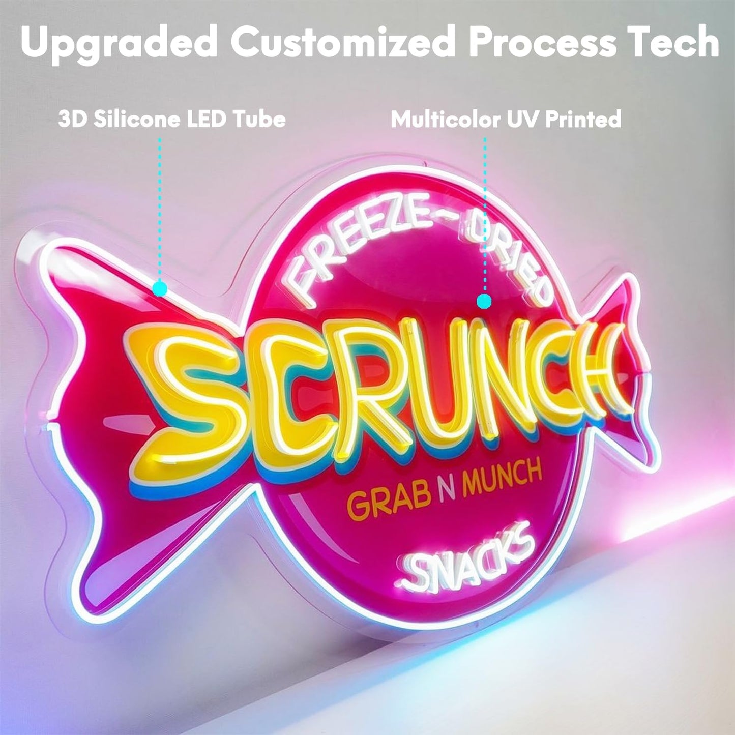 Custom Neon Sign, Personalized LED Neon Light with Logo or Name, UV Printed Neon Signs for Wall Decor, Bar, Salon, Nail Shop & Business Gifts