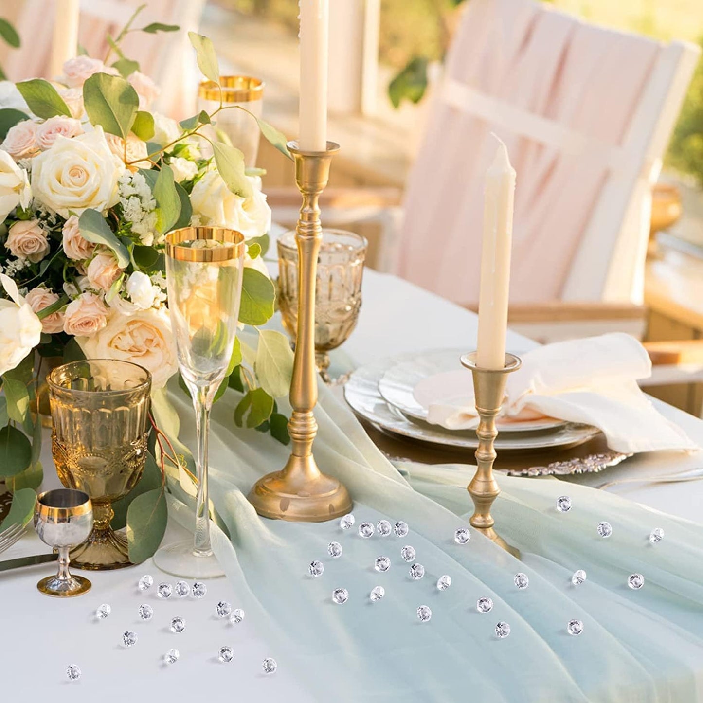 Acrylic Diamonds, 2000PCS 10mm Clear Crystals Gems Table Scatter Gemstones for Decoration Wedding Party Birthday Bridal Shower Vase Fillers