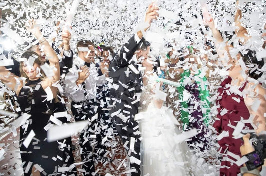 BATTIFE 14Pack White Confetti Wands Tissue Paper Confetti Flick Flutter Sticks for Wedding Celebrations Anniversary Birthday Party White, 14 Inch