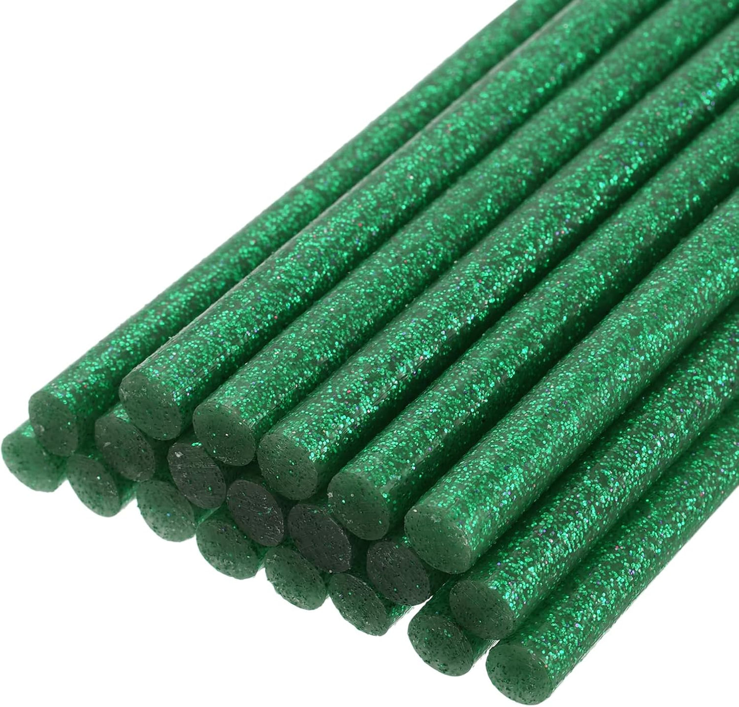 uxcell 20pcs Hot Glue Sticks for Glue Gun 11mm/0.43-inch x 4-inch Mini Hot Melt Adhesive Glue Stick Glitter Green