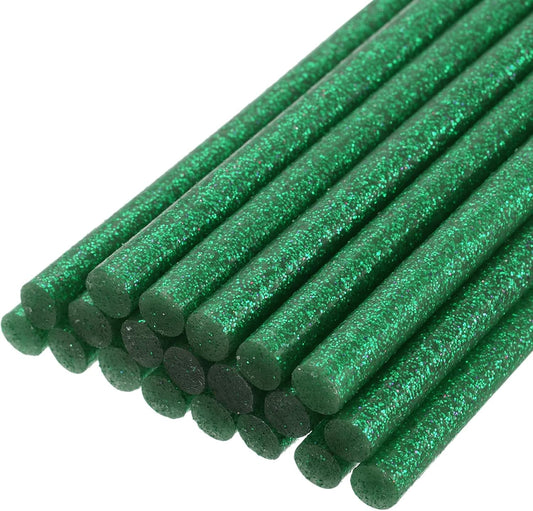 uxcell 20pcs Hot Glue Sticks for Glue Gun 11mm/0.43-inch x 4-inch Mini Hot Melt Adhesive Glue Stick Glitter Green