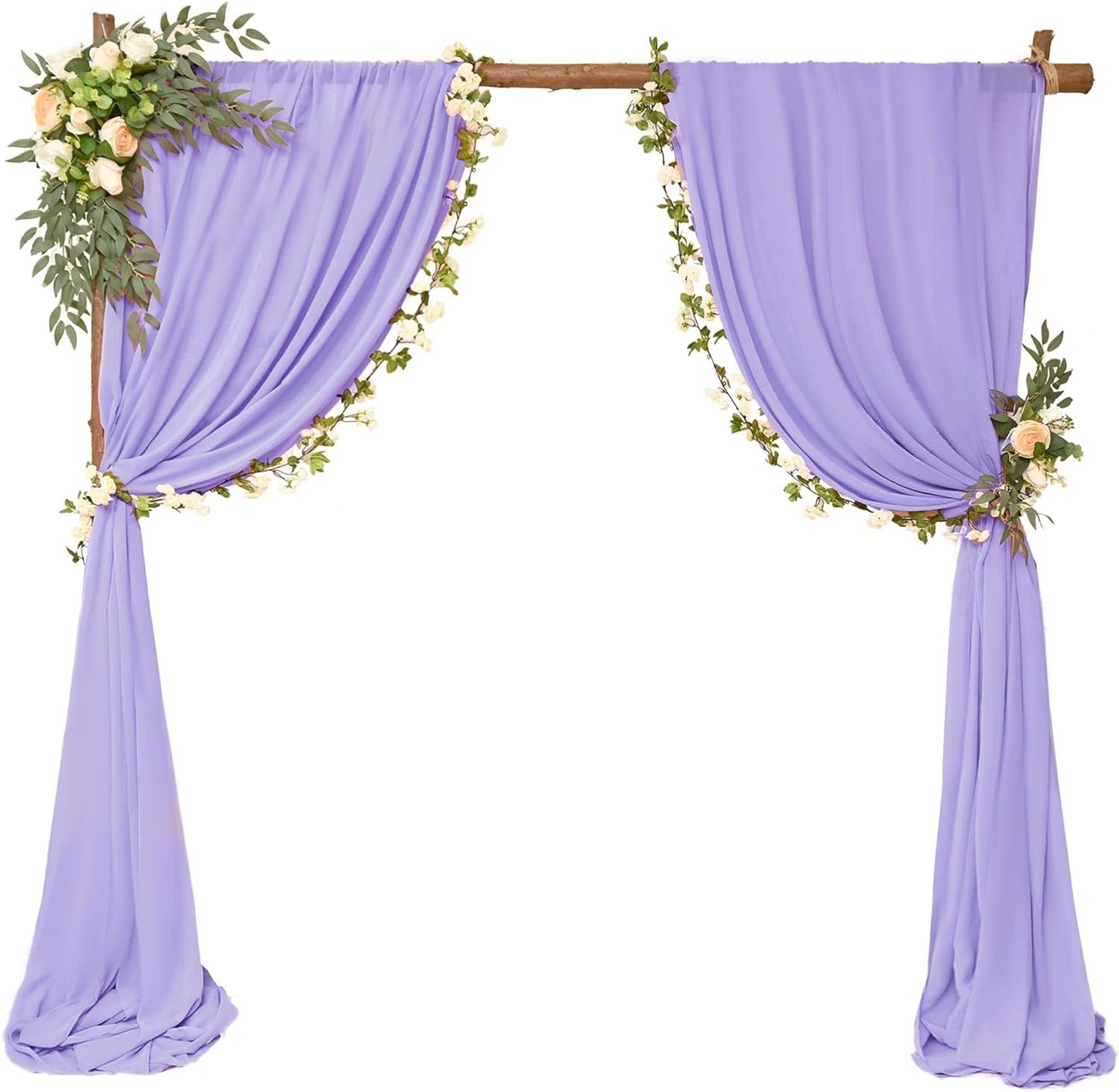 6 Panels Lavender Wedding Arch Drapery 28" x20Ft Wedding Arch Draping Fabric Chiffon Fabric Drape Sheer Backdrop Curtain for Weddings Party Swag Ceremony Birthday Arbor Drapery Reception Ceiling Décor