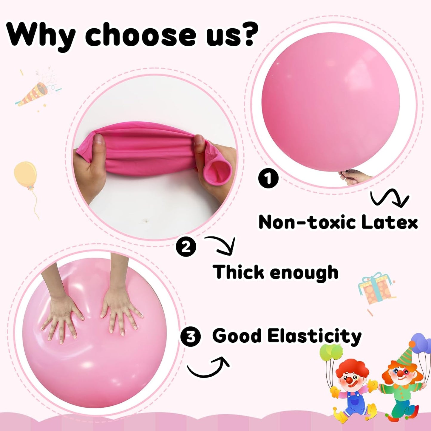 30 pcs Pastel Pink Balloons 18 Inch - Large Thick Latex Balloon for Birthday Bridal Shower Wedding Party Decorations