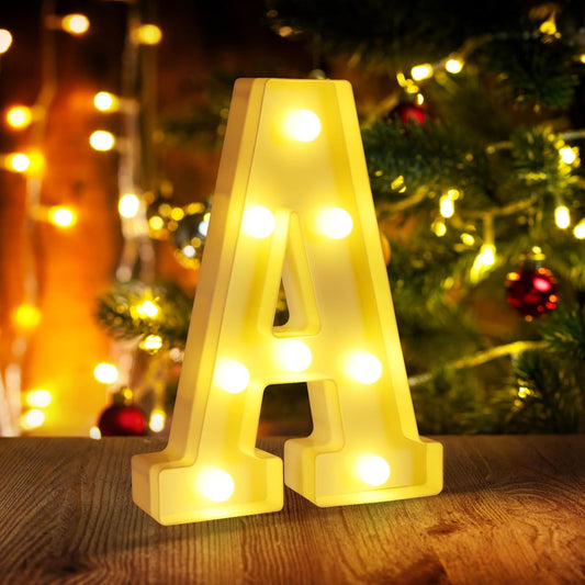 Light Up Letter A,LED Sign Marquee Letters 26 Alphabet for Party Birthday Name,Wedding,Christmas Decorations,Personalized Name Sign Letters for Centerpieces Table and Wall Decor
