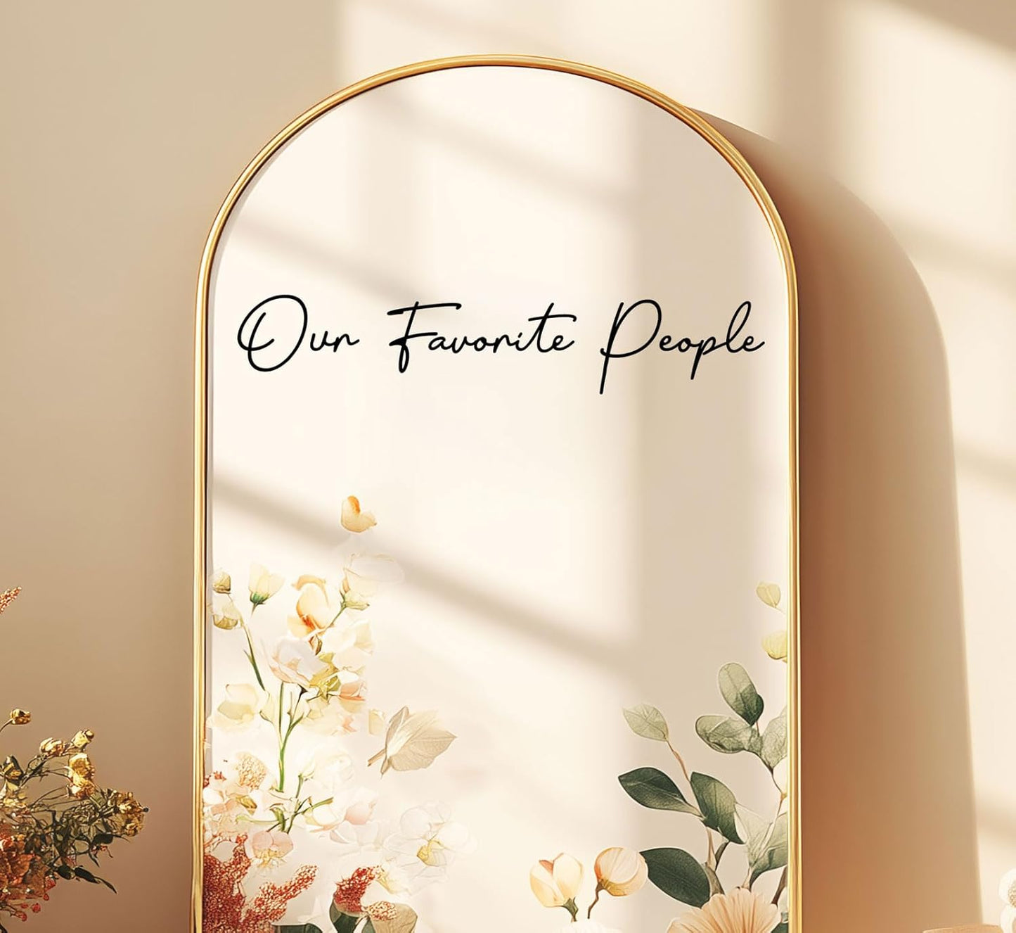 Our Favorite People Seating Chart Decal Wedding Seating Chart Header Decal for Mirror Our Favorite People Welcome Sign Wedding Welcome Vinyl (Black, Width 20")