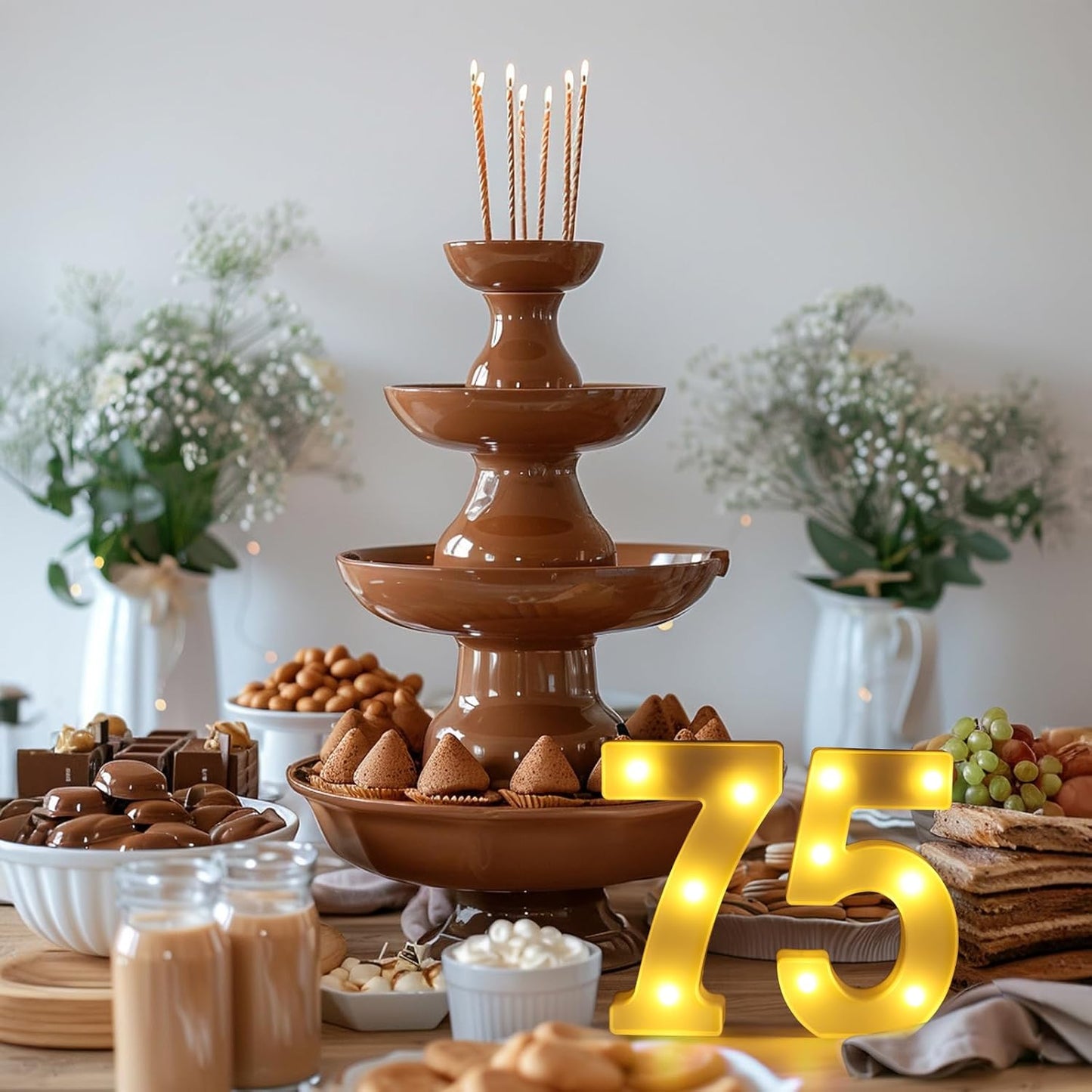 75th Birthday Decorations for Women Men,75 Birthday Decorations for Centerpieces Table,75 Light Up Numbers Sign Led for Party Backdrop Wall Decor for Wedding Anniversary Home