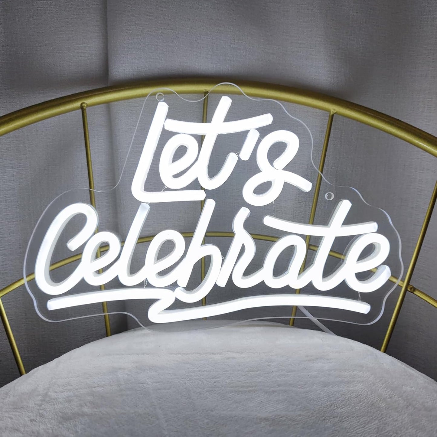 Neon Signs for Wall Decor - Let's Celebrate & Party LED Sign, 11.8" x 7.7"
