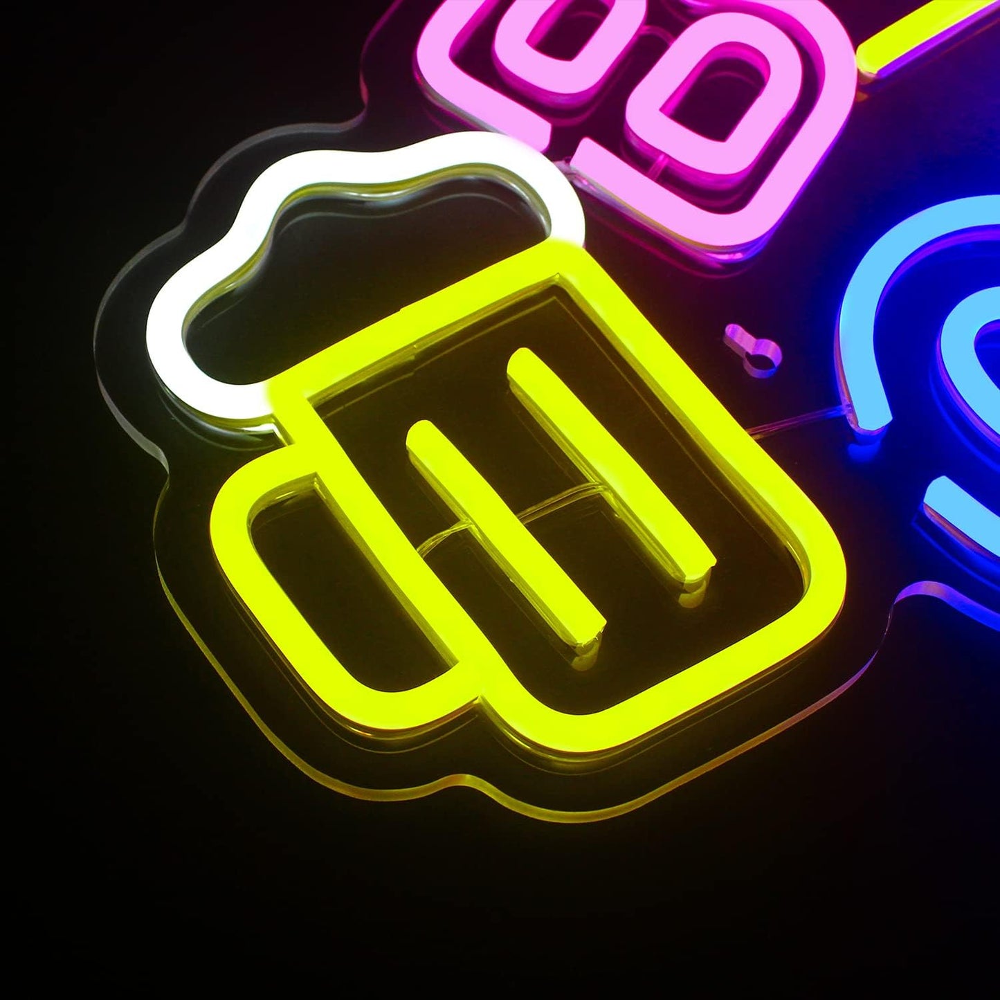 Lucunstar Beer Cave Neon Sign,Beer Sign,Neon Sign For Room,Bar Neon Light Signs,LED Neon Signs for Man Cave Pub Neon Bar Signs Neon Beer Lights for Wall,Beer Shop Room Decor Bar Hotel,Bar Signs