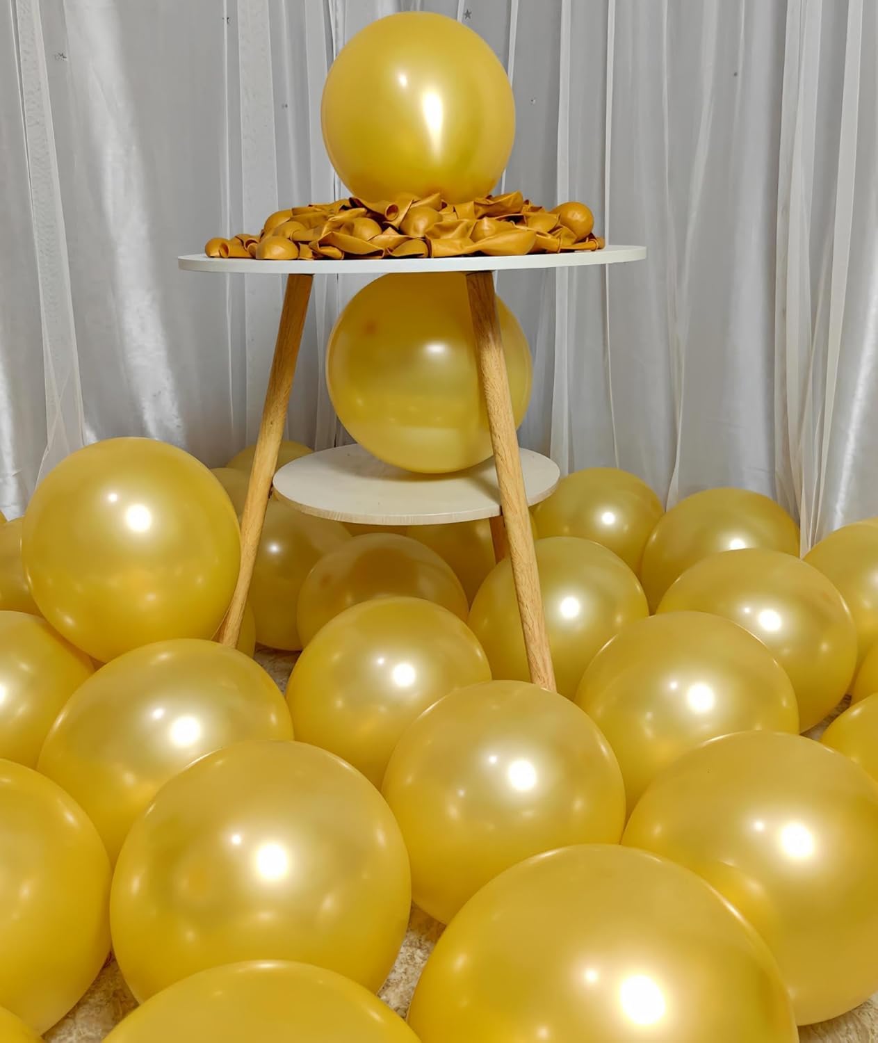 300 Pack Gold Balloons 12 Inch Pearlescent Golden Latex Party Balloon Bulk for Various Party Events Decorations