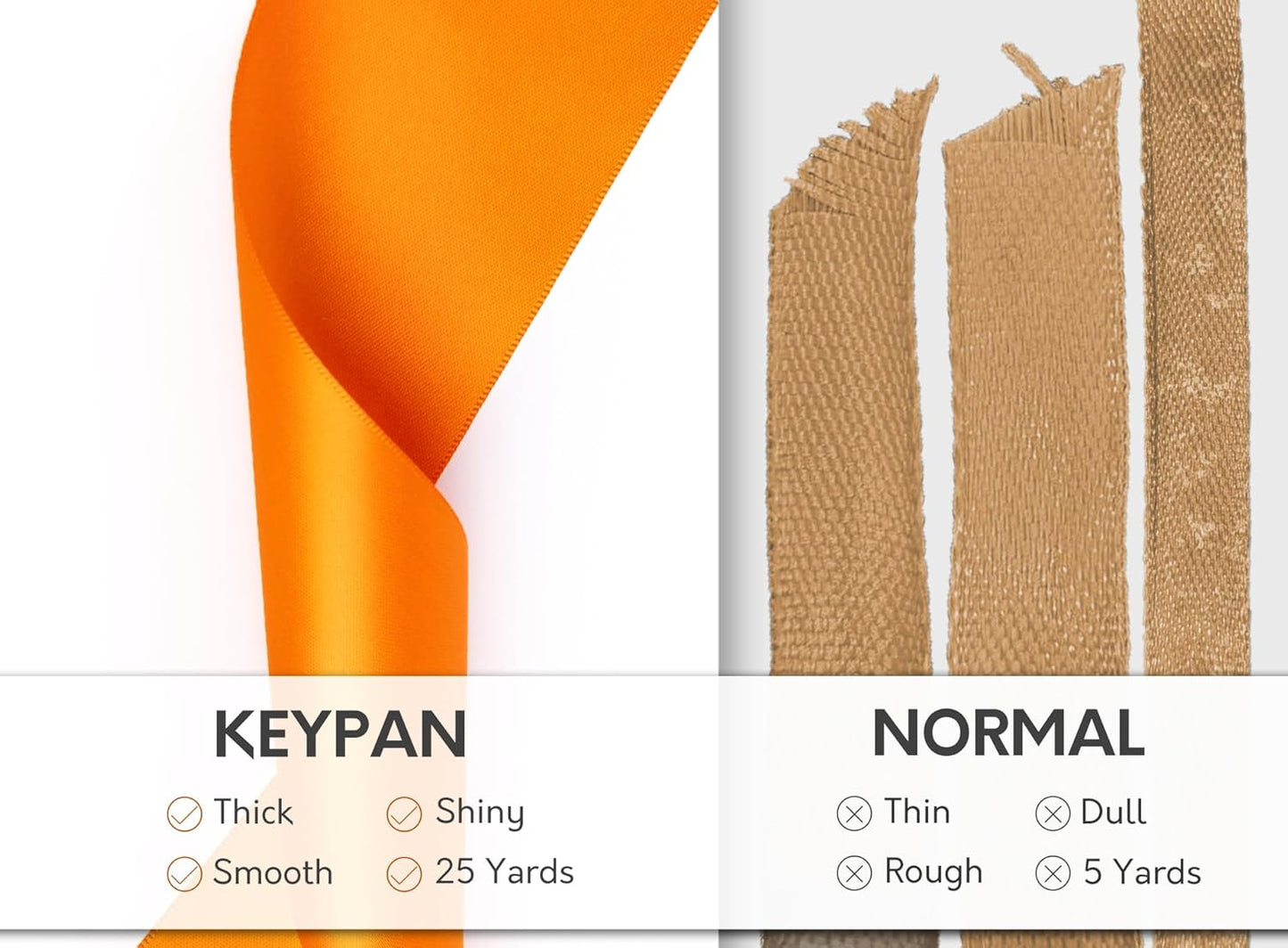 Orange Satin Ribbon 2.5 Inch Double-Faced 25 Yards for Bows Crafts Gift Wrapping Christmas Flower Bouquet Fall Wedding