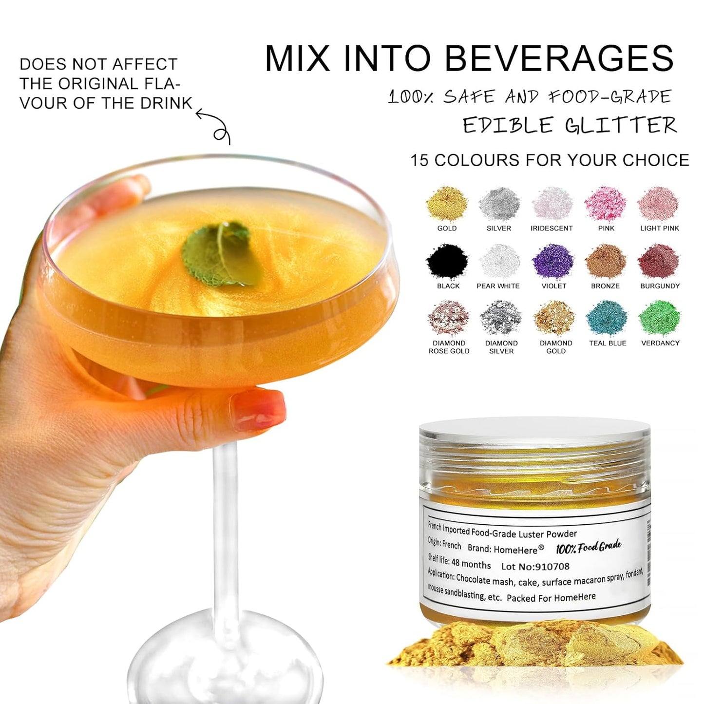 HomeHere Luster Powder Dust Edible Cake Dust, 7g