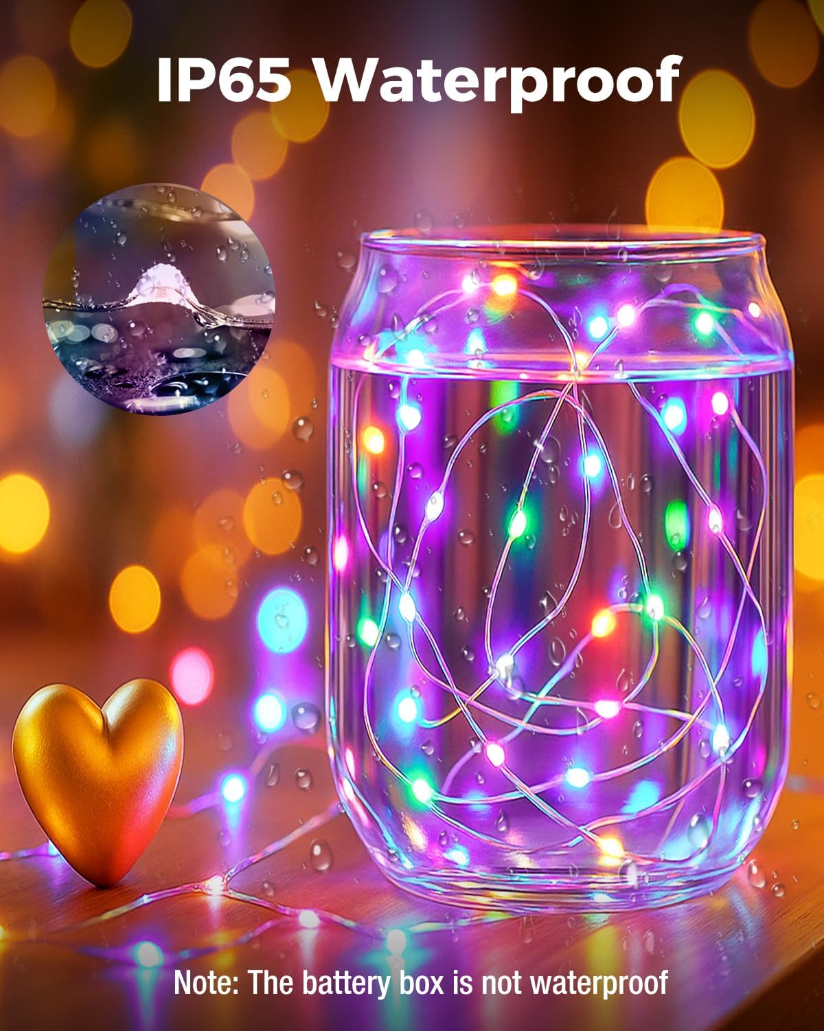 btfarm 12 Pack Fairy Lights Battery Operated, 7FT 20 LED Mini String Lights Waterproof Silver Wire for Mason Jars Centerpiece Table Crafts Bedroom Christmas Decoration,Colourful