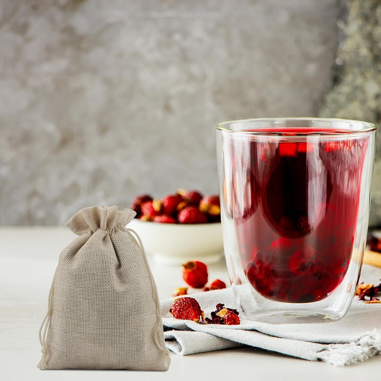 ZOENHOU 100 Packs 3 x 4 Inch Burlap Bags with Drawstring, Durable Jute Drawstring Bags, Dustproof Burlap Sacks for Favors Party DIY Craft