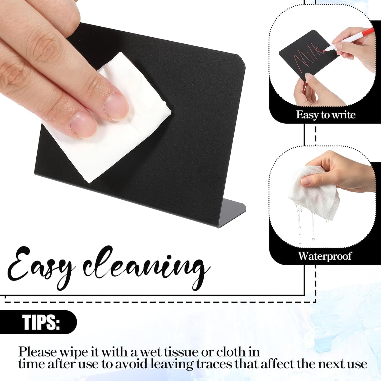 40 Pack 4"x3" Mini Chalkboard Signs for Food, Reusable and Reserved Small L-Shaped Food Labels for Party Buffet, Easy to Write and Wipe Out, Message Board Signs, Weddings, Birthday, Bakery