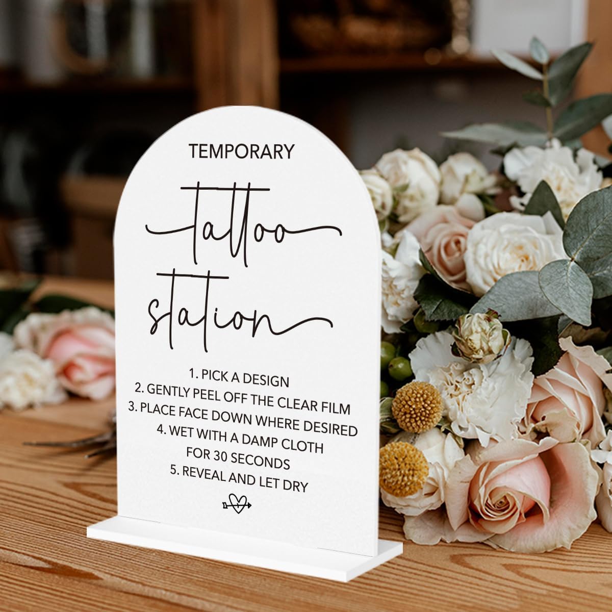 Wedding Tattoo Sign Temporary Tattoo Station Sign for Wedding Engagement Bridal Shower Bachelor Party Tattoo Bar Acrylic sign for Table Desk