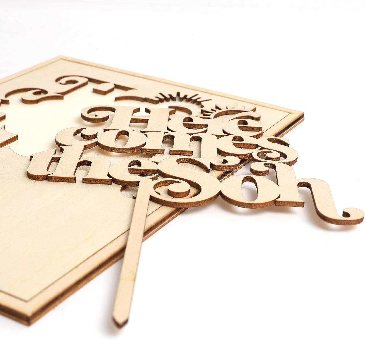 Here Comes the Son Cake Topper - Baby shower for Wooden Party Decor,Boho Photo Booth Props,Summer Sea Theme Birthday Party Surprise Decorations,You Are My Sunshine Cake Topper (Here Comes the Son)