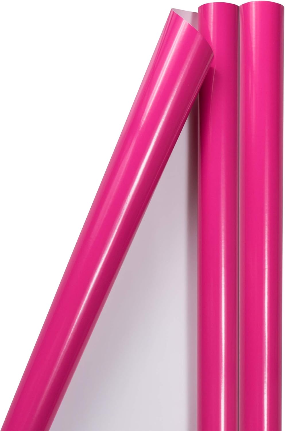 JAM Paper Gift Wrap - Glossy Wrapping Paper - 50 Sq Ft Total (30 in x 10 Ft Each) - Fuchsia - 2 Rolls/Pack