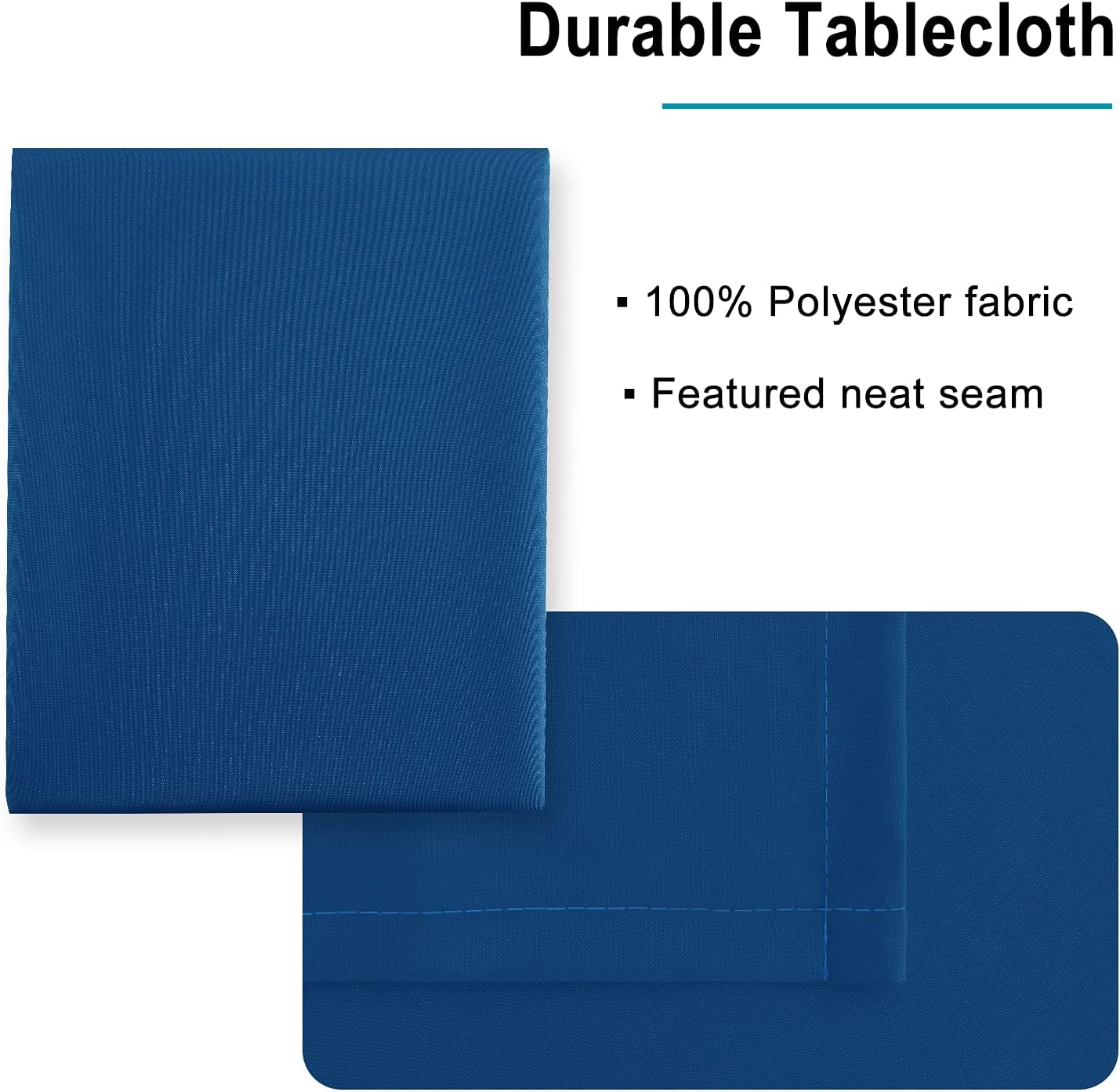 Hiasan Table Cloth Rectangle - Waterproof and Washable Fabric Tablecloth for Dining Room Kitchen and Outdoor Use, Royal Blue, 54 x 80 Inch