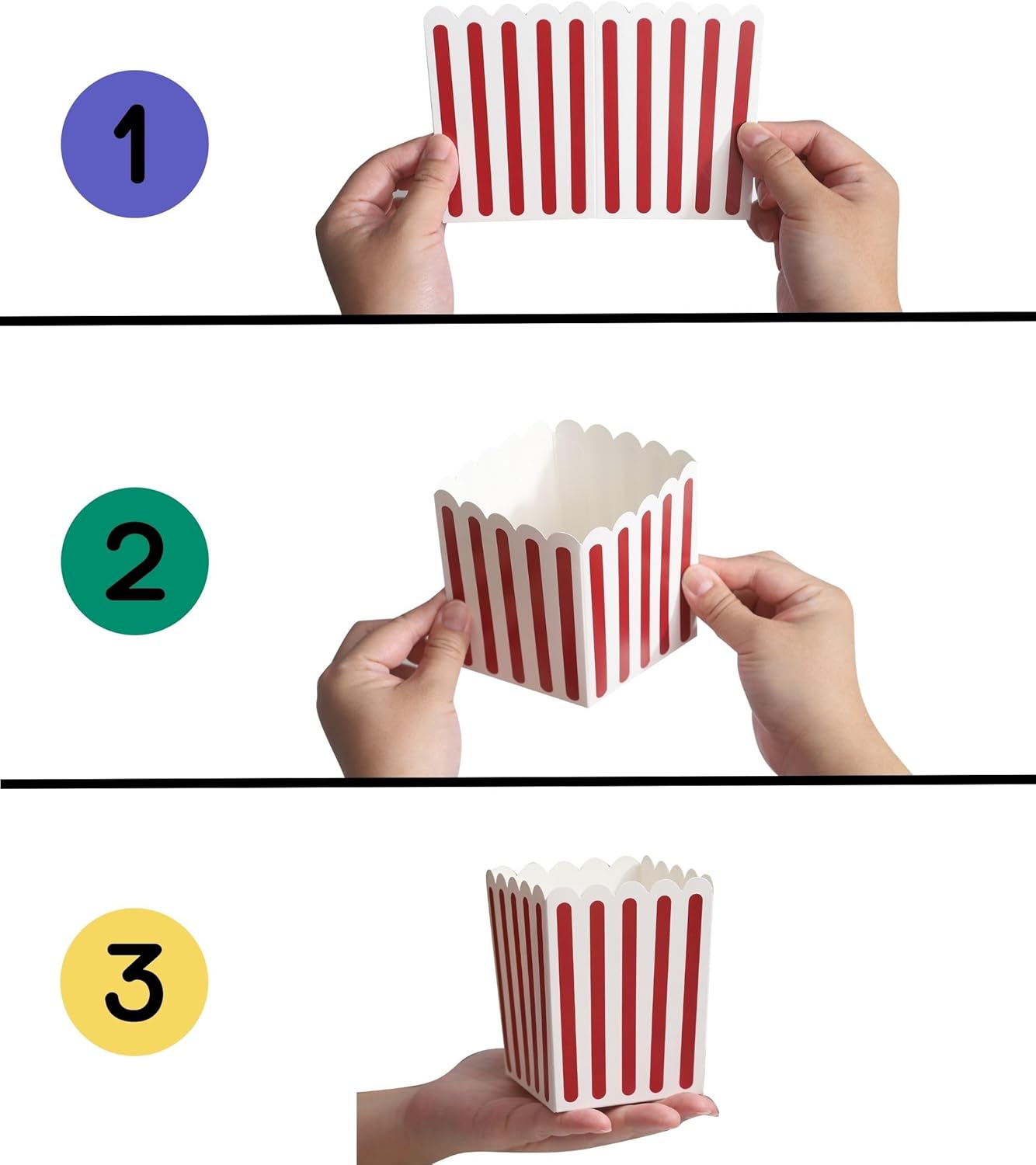 Winoo Design 100 PK Mini Popcorn Boxes Bulk Paper Popcorn Bowl Containers Holders for Party, Movie Night Decorations