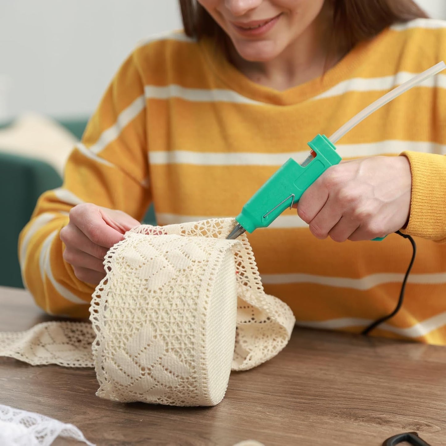 HARFINGTON 10pcs Hot Glue Sticks 0.28" Dia x 11.81" Long EVA Mini Hot Melt Adhesive Glue Stick for Hot Melt Gun Wood Plastic Glass Flowers Fabrics Foam, Brown