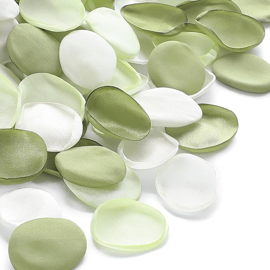 Floroom 300pcs Rose Petals Sage Green Elf Green Faux Silk Flower Petals for Wedding Flower Girl Basket Aisle Scatter Dinner Table Centerpieces Party Confetti Bridal Shower Romantic Night Decoration