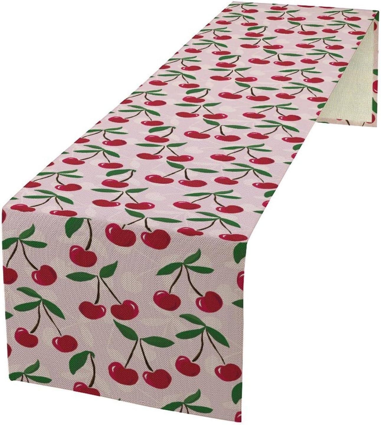 Cherry Table Runner,Spring Summer Fruit Table Runner for Kitchen Dining Table Home Party Decoration 13x120 Inch