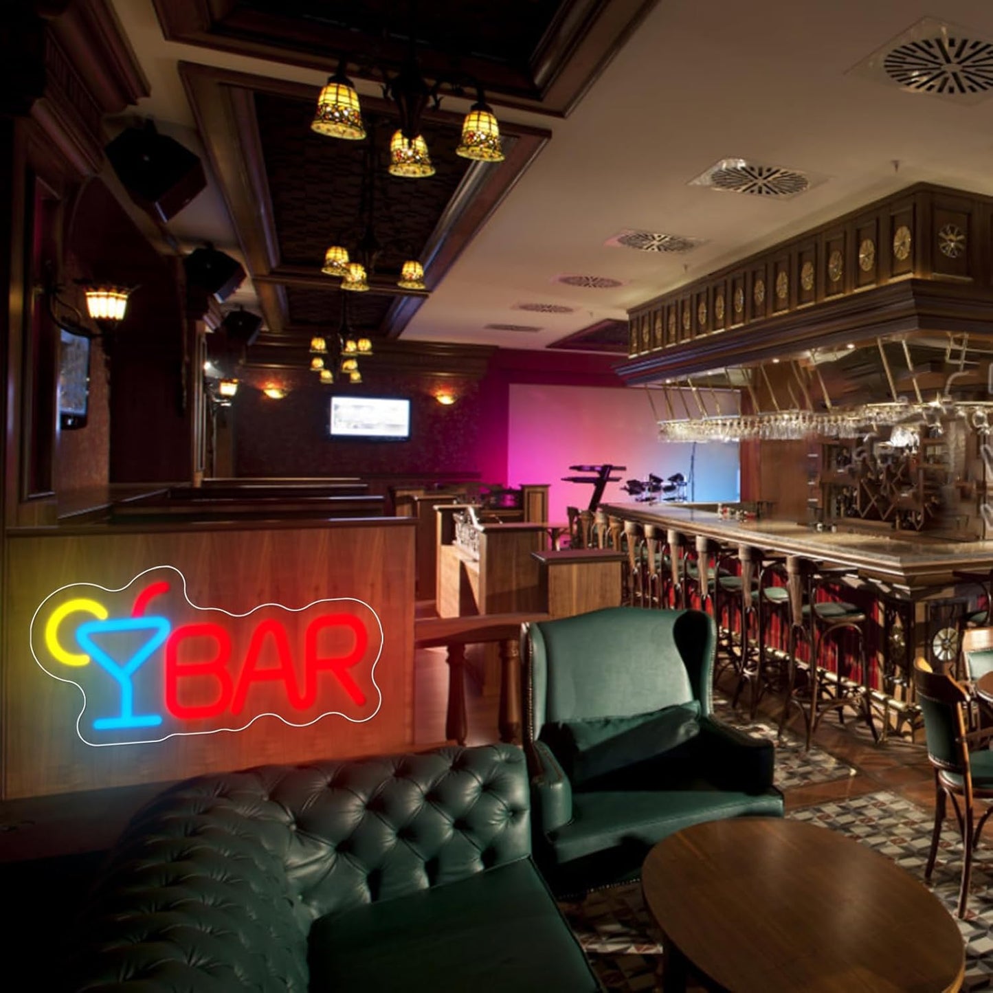 Bar Neon Sign Neon Bar Lights Bar Neon Signs for Home Bar LED Sign Bar Signs for Home Bar Wall Bar Lights for Home Bar Living Room Bistro Man Cave Party, 9.8"" x 4.8""