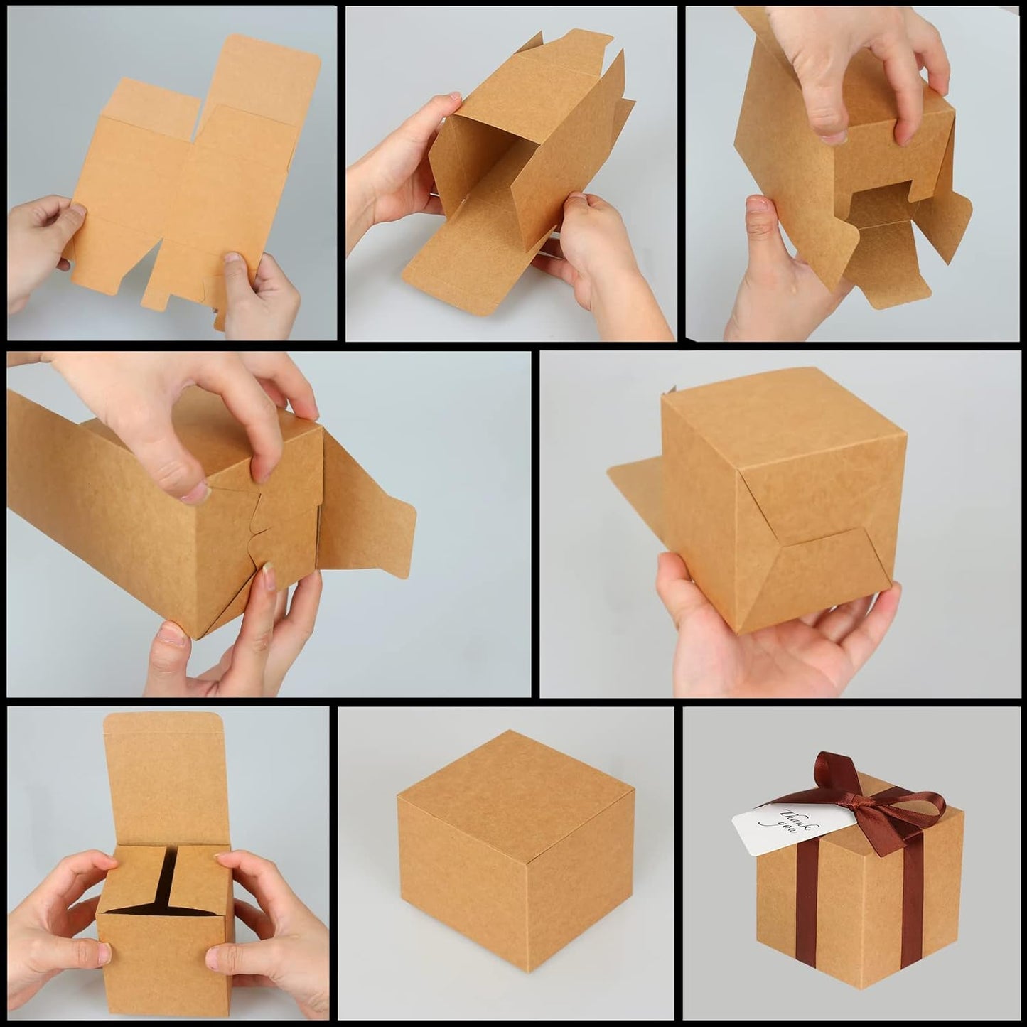 Brown Gift Boxes 5x5x5, 30 Pack Paper Gift Boxes with Lids for Gift, Bridesmaid Proposal Box, Cupcake Boxes, Gift Box for Wedding, Birthday, Groomsmen Proposal, Gifts, Packaging, Present
