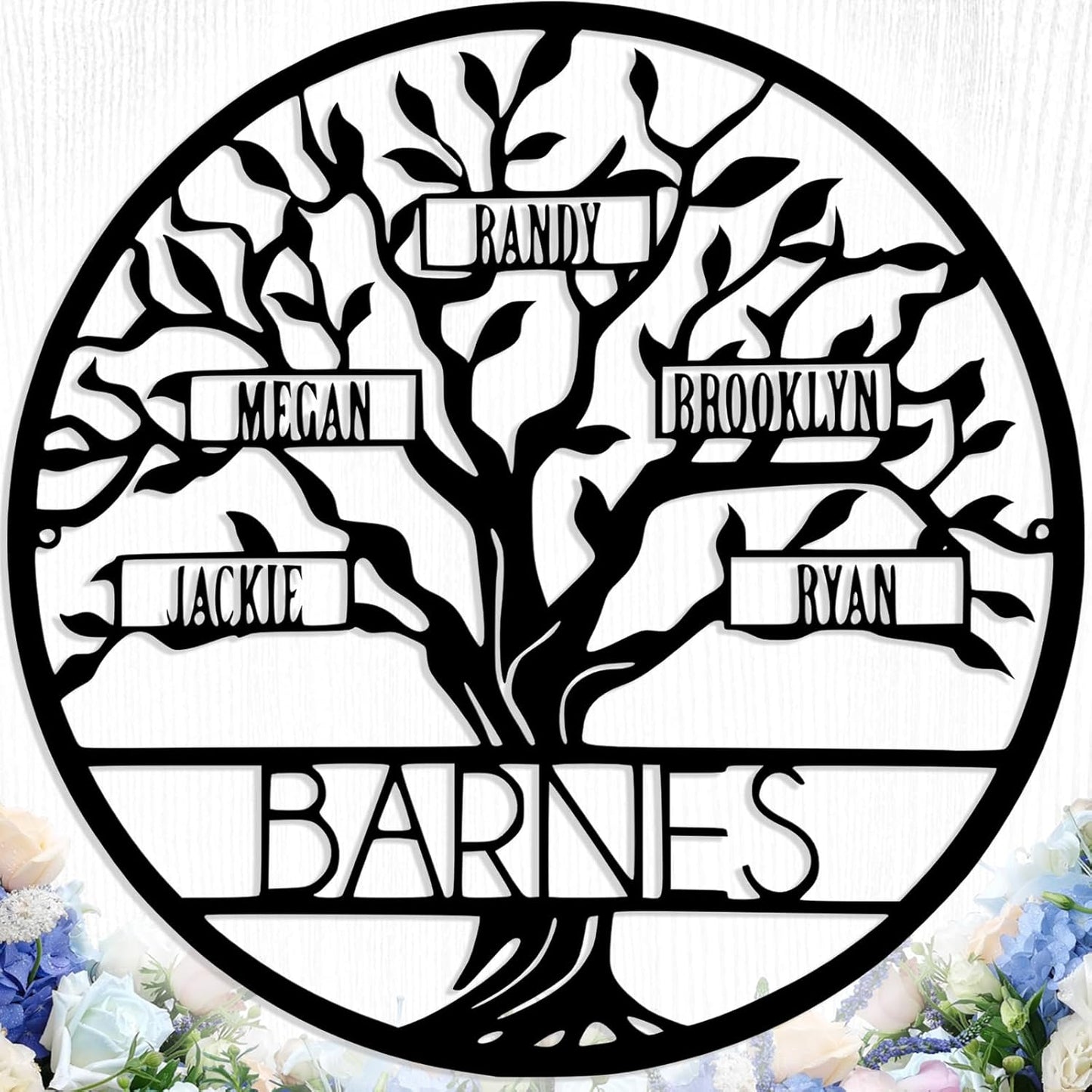 Personalized Tree of Life Metal Sign Wall Art Decor, Custom Wedding Gifts for Couples, Custom Family Name Sign, Christmas Valentine's Day Housewarming Gifts