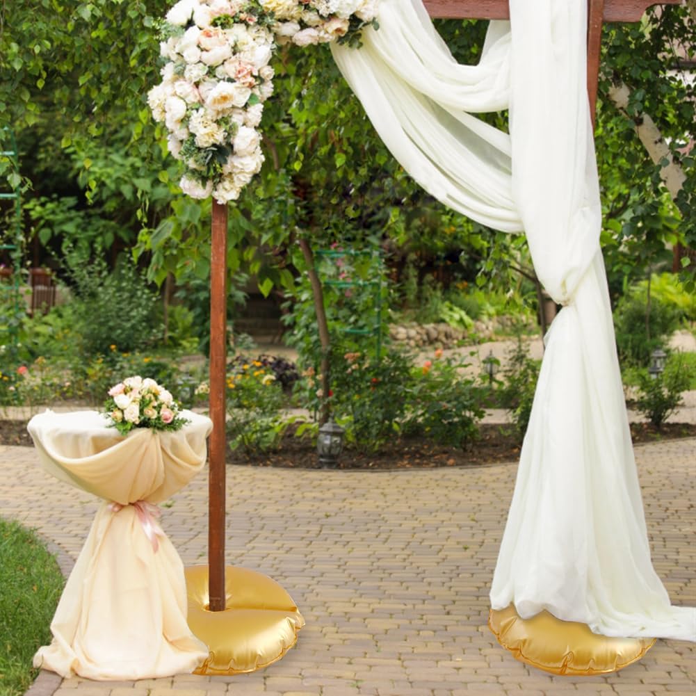 8 Pack Golden Water Bag for Wedding Arch Stands, Heavy Duty Water-Filled Base Weights for Party Backdrop Metal Frames, Thickened Water Fillable Base (3 PCS)