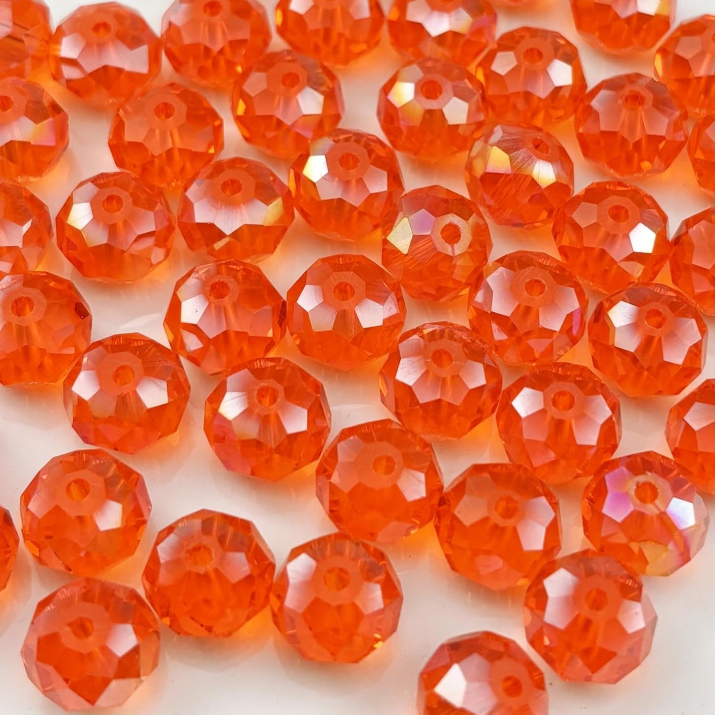 500pcs 3mm Crystal Glass Beads for Crafts Faceted Rondelle Glass Beads for Jewelry Making Crystal Spacer Beads for Necklaces Bracelets Earrings DIY Craft(Orange AB)
