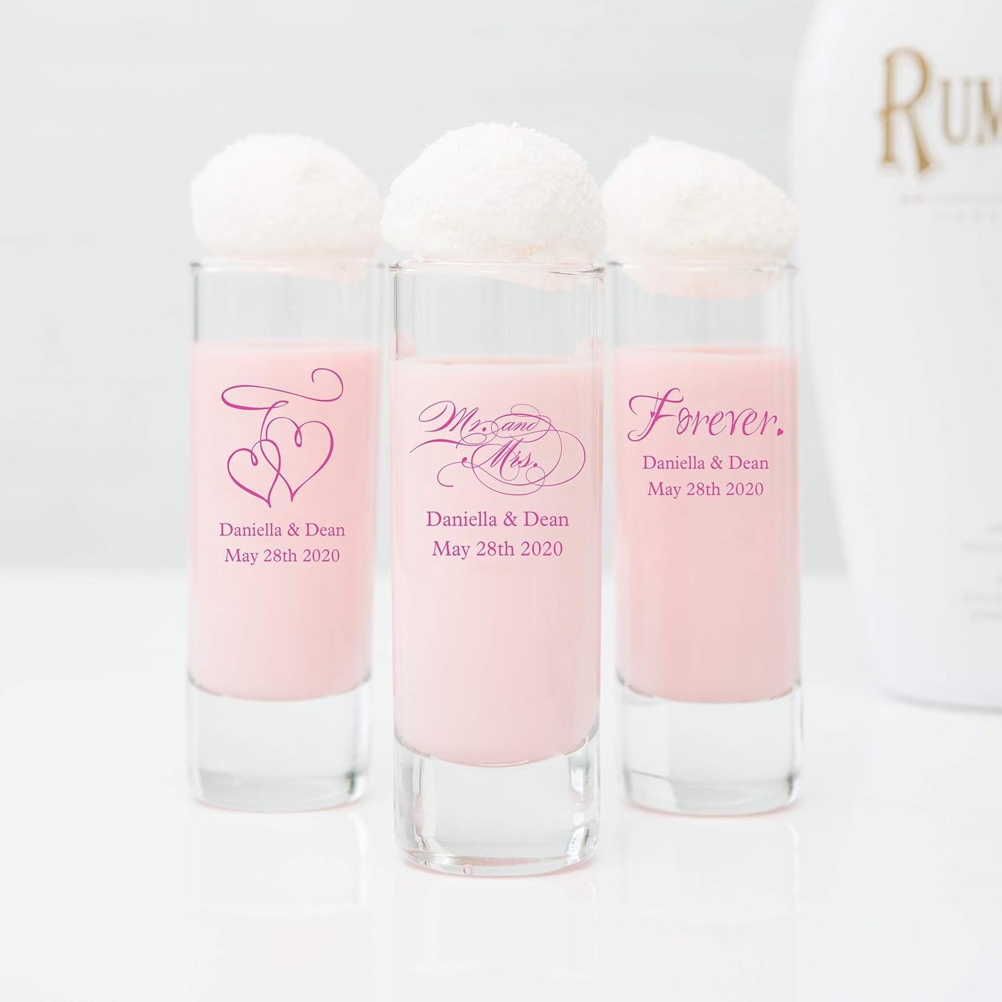 WEDDINGSTAR Personalized 2.5oz Tall Shot Glass Customizable Full Color Print - 48 pack