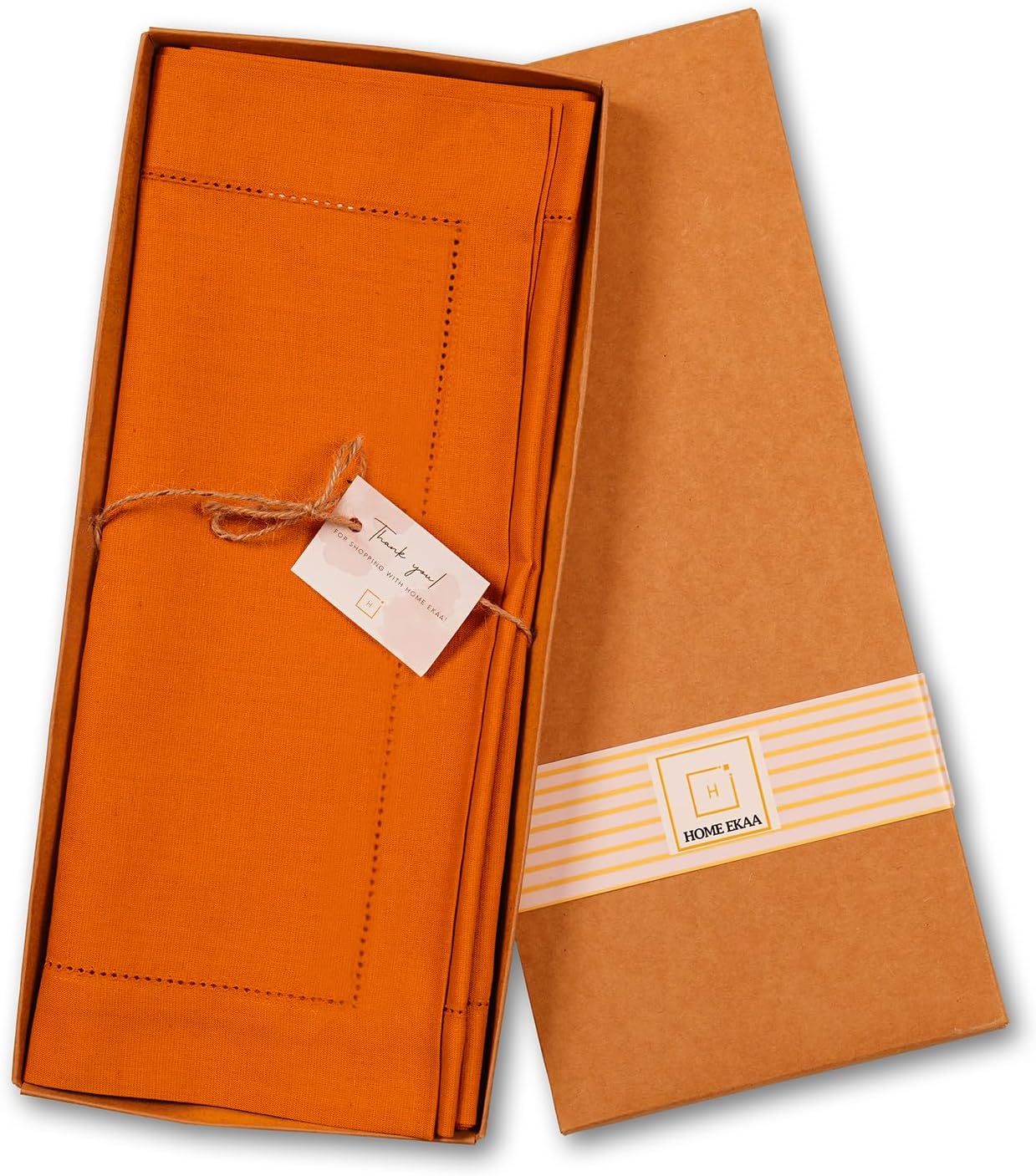 Pumpkin Table Runner 48 Inch– Cotton Linen Hemstitch Farmhouse Table Runner 14x48 – Washable Fabric for Dining, Fall, Halloween, Thanksgiving, Spring, Summer, Wedding, Everyday Décor– Serena