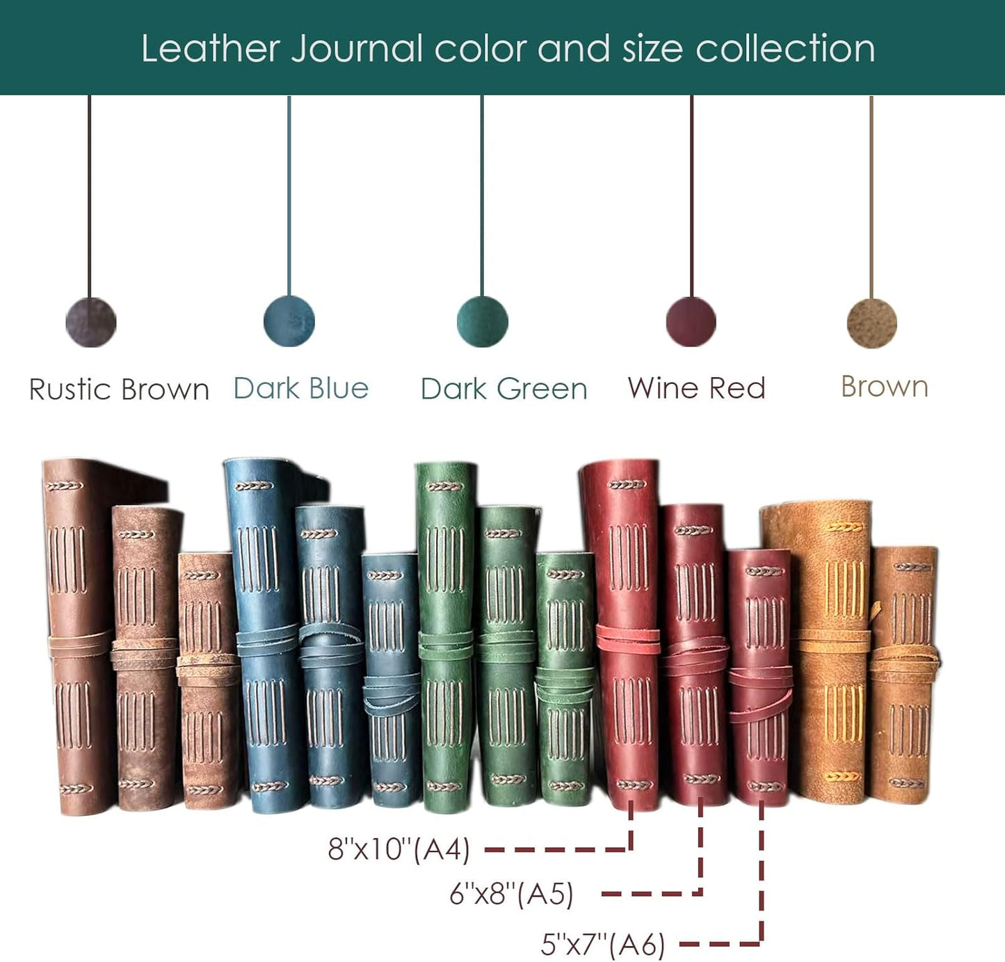 Large Notebook Journal - Genuine Leather Journals for Writing A4 Size Diary 8x10 Inch, Notepad For Women and Man, Gifts,Work,Travel Dark Blue