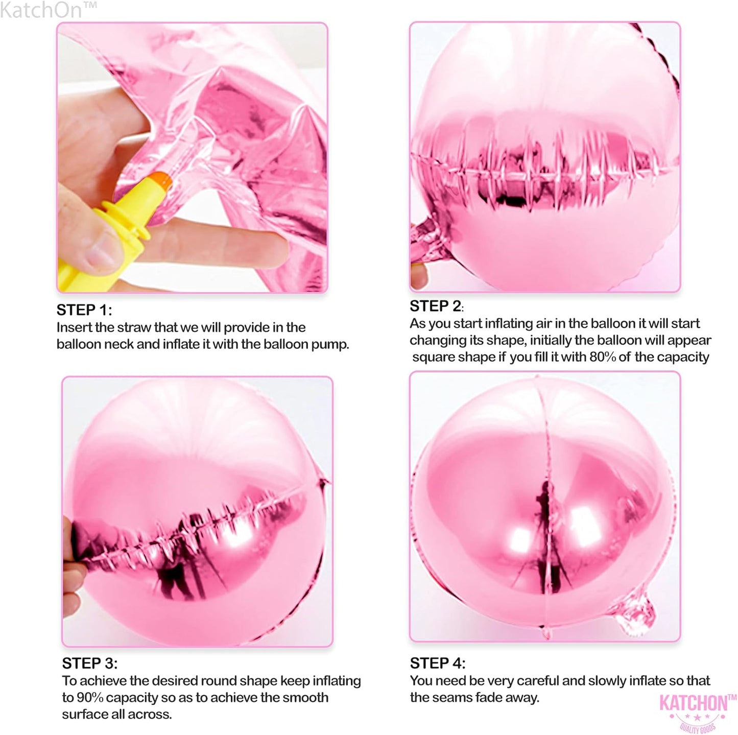 KatchOn, Light Pink Foil Balloons - 22 Inch, Pack 6 | Light Pink Mylar Balloons for Flamingo Party Decorations | Foil Balloon For Birthday, Gender Reveal, Baby Shower, Bachelorette Party Decorations