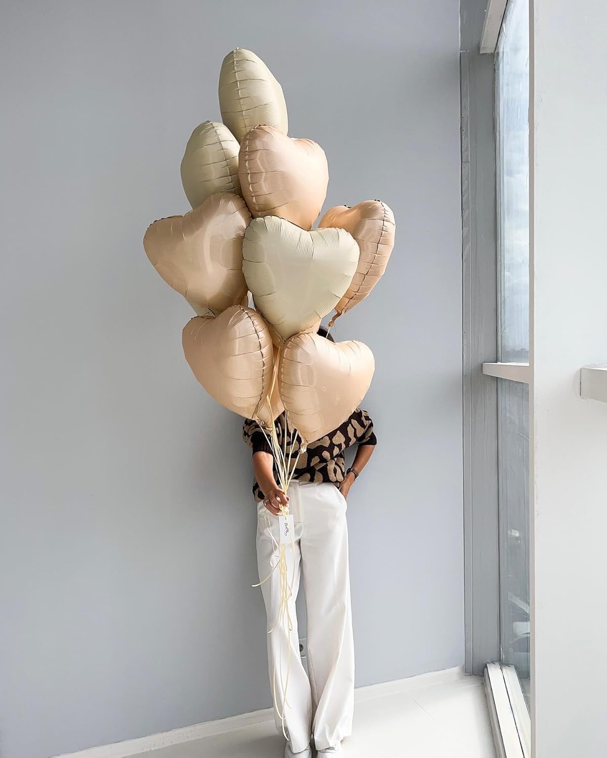 10pcs Baby Pink Heart Balloons - 18 Inch Light Pink Heart Shapes for Baby Shower, Wedding, Valentine's Day Decorations