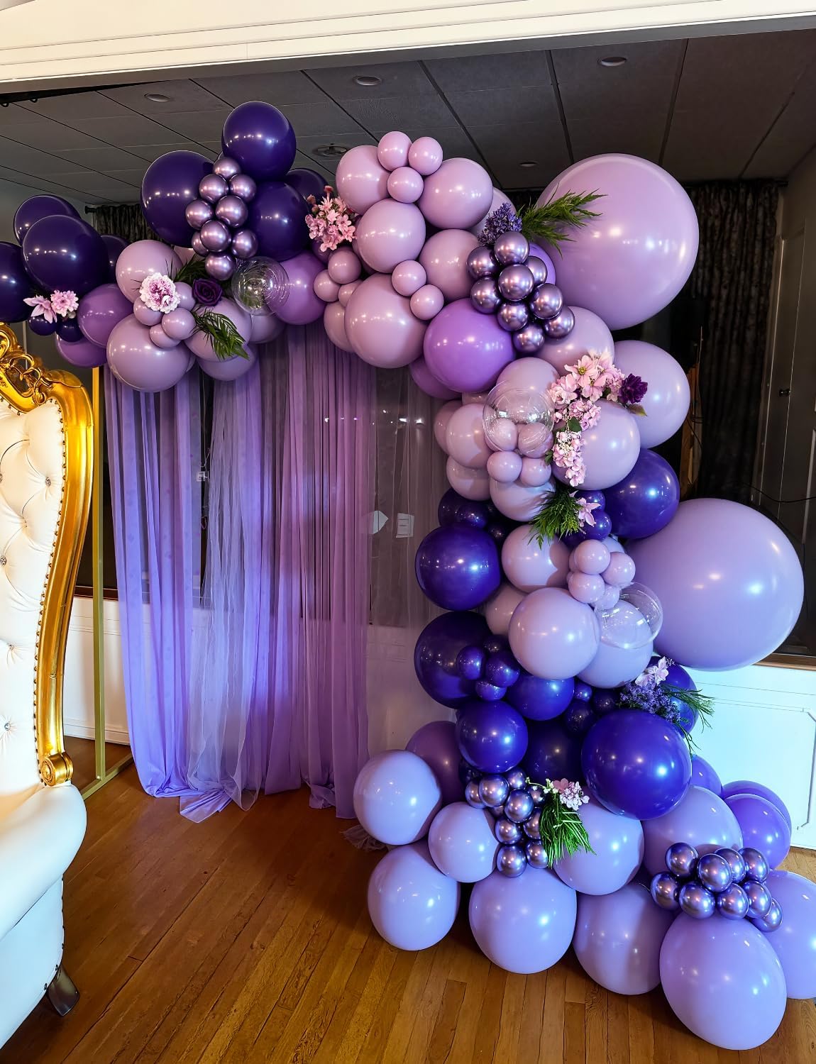 Purple Balloons - 12 Inch Dark Metallic Purple Balloons Macaron Lavender Pearl Lilac Balloon Different Shades Latex Balloon for Birthday Wedding Bridal Showers Party Decorations