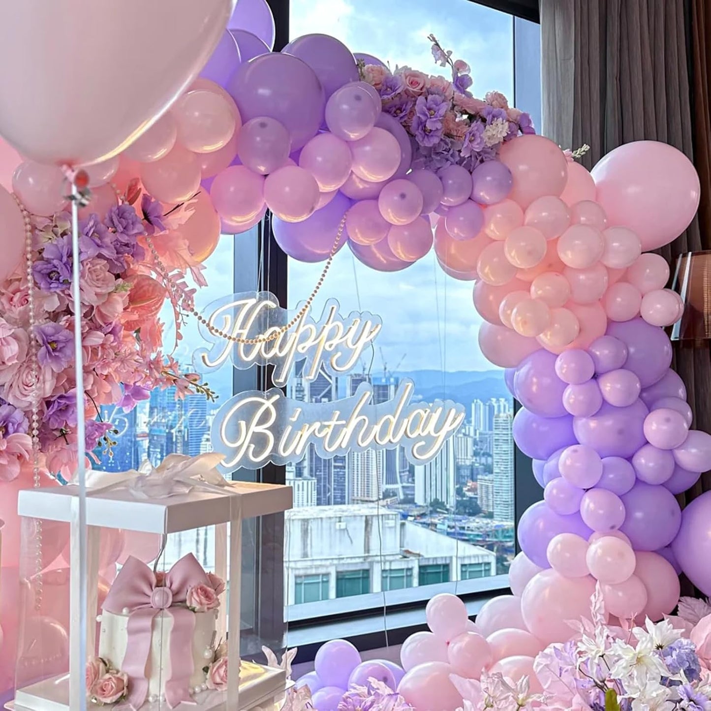 90pack Pink Balloons Different Size 18/12/10/5 Inch Pink Balloon Garland Arch Kit for Graduation, Wedding, Birthday, Princess, Valentine's Day, Baby Shower, Anniversary Party Decorations