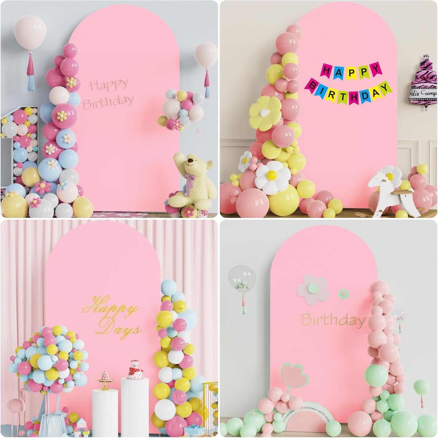 Wokceer 7.2 FT Wedding Arch Backdrop Stand and Arch Cover Metal Arch Stand with Arch Stand Cover for Birthday Party Wedding Ceremony Bridal Baby Shower Event Decor