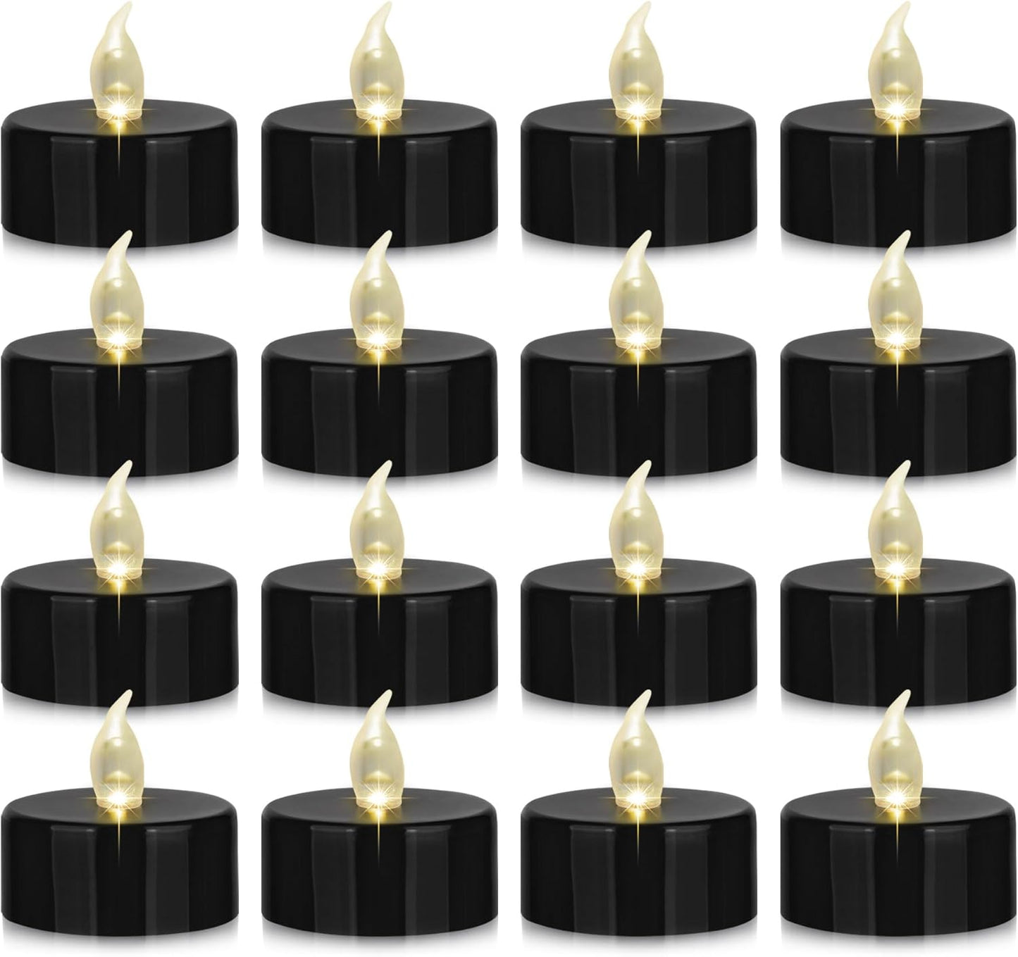 Nancia 50PACK Flameless LED Tea Lights Candles, Realistic and Bright Flickering Long Lasting 200Hours Battery-Powered, Ideal Party, Wedding, Birthday, Gifts Home Decoration Black