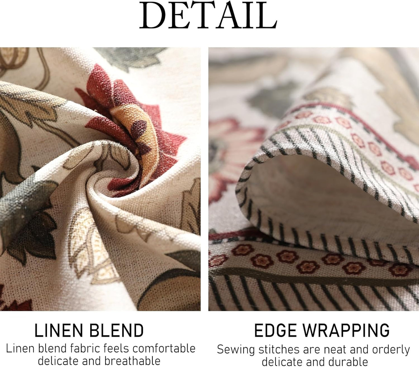 ISAENNE Designer Provence Floral Round Tablecloth,Linen Colorful Washable Indoor Table Cloth,Durable Home Decor Tablecloths for Dining Thanksgiving Kitchen Christmas,Diameter 67"-Ratina