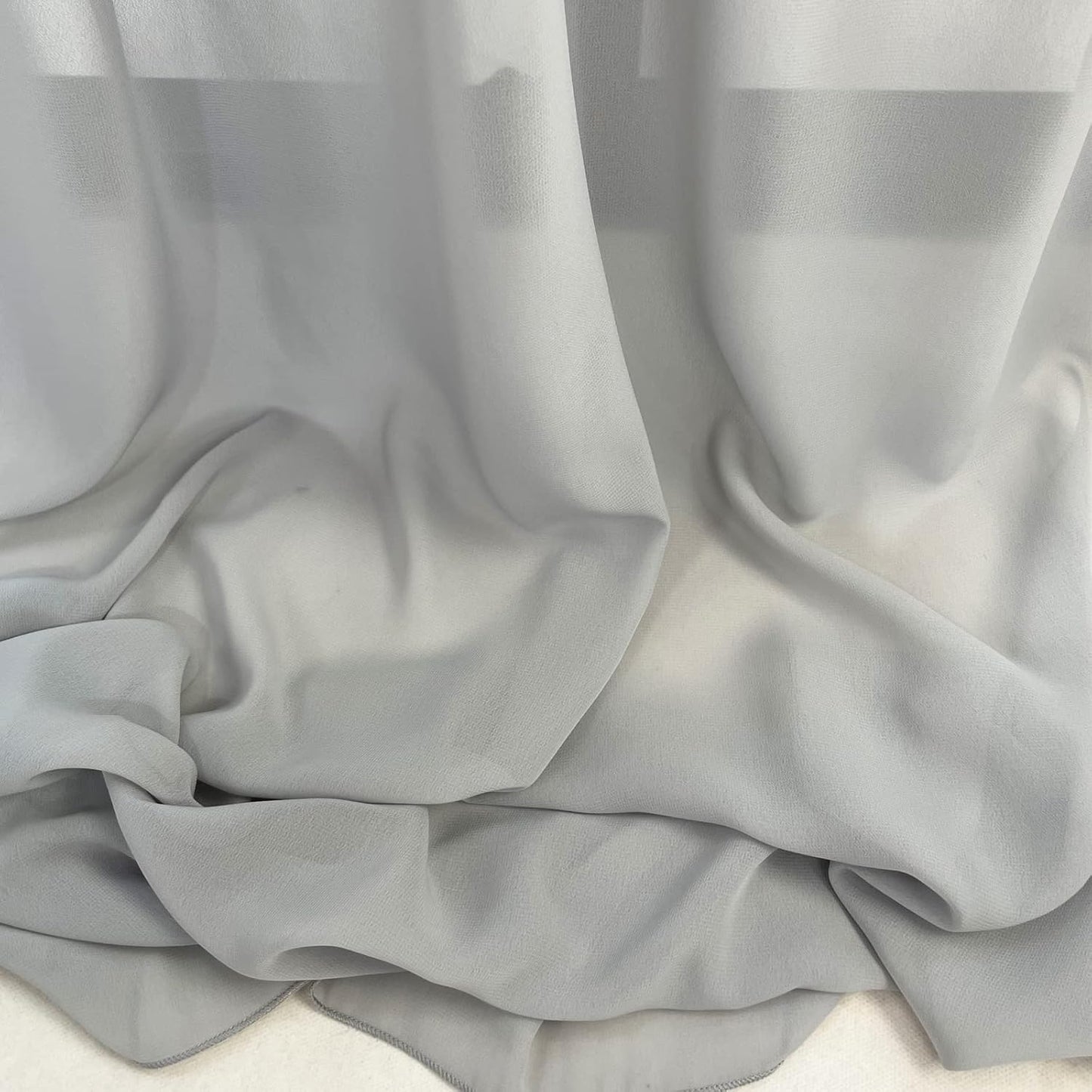 EHLDekol 13ft Light Grey Chiffon Table Runners, 29x156 Inches Romantic and Rustic Boho Wedding Runner, Sheer Bridal Party Decorations