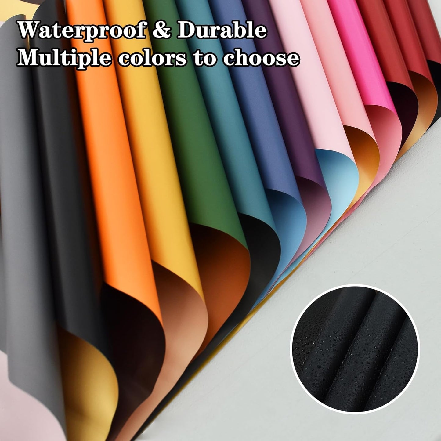 BEISHIDA 20Pcs Orange and Brown Double Sided Floral Wrapping Paper Matte Waterproof Flower Bouquet Wrapping Paper for Floral Wrap Florist Packing Supplies Birthday Valentine's Christmas Gift Wrapping