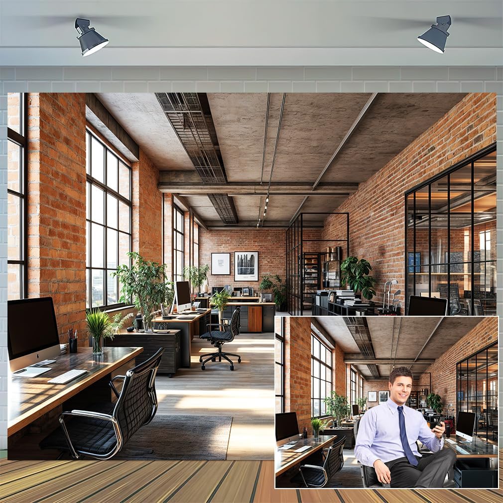 5X3ft Office Video Photo Backdrop Photography Background for Recording Conference, Zoom Home Podcast Backdrops Photo Booth Prop Decorations Wall Decor Tablecloth