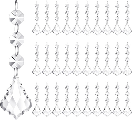 Nuenen 100 Pcs Hanging Crystals for Centerpieces Acrylic Chandelier Garland Beads Strands Prism Decorations Clear Teardrop Chandelier Crystals Pendant Wedding Home Garden Outdoor Ornaments(Maple Leaf)