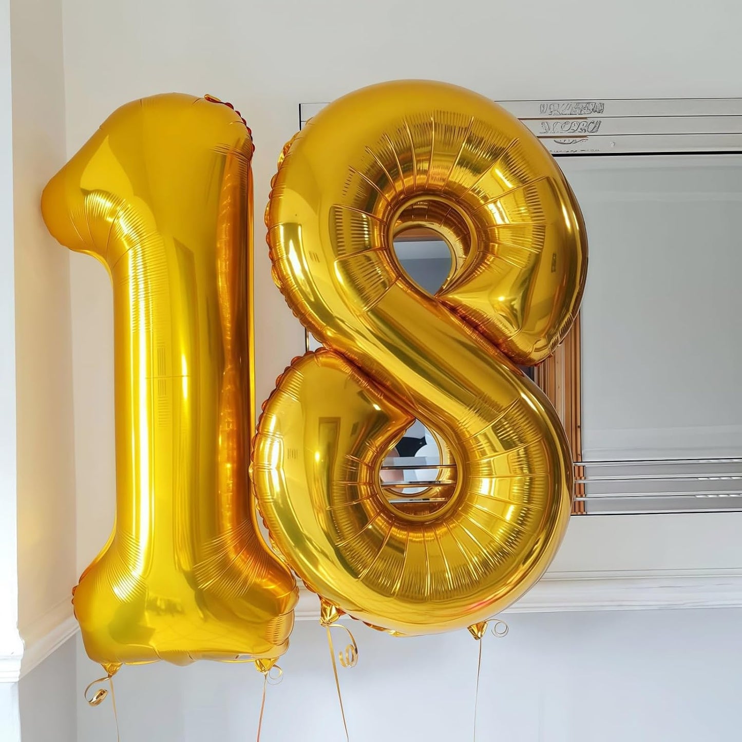 Gold 5 Balloon Number,40 Inch Number 5 Balloon Large Gold 5 Foil Mylar Helium Balloon for Birthday Party Decorations