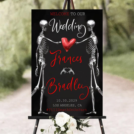 Welcome To Our Wedding Sign, Gothic Wedding Welcome Sign, Dark Romantic Goth Wedding Sign, Wedding Sign Halloween Wedding, Black Wedding Gothic Welcome Sign, Halloween Wedding Welcome Sign