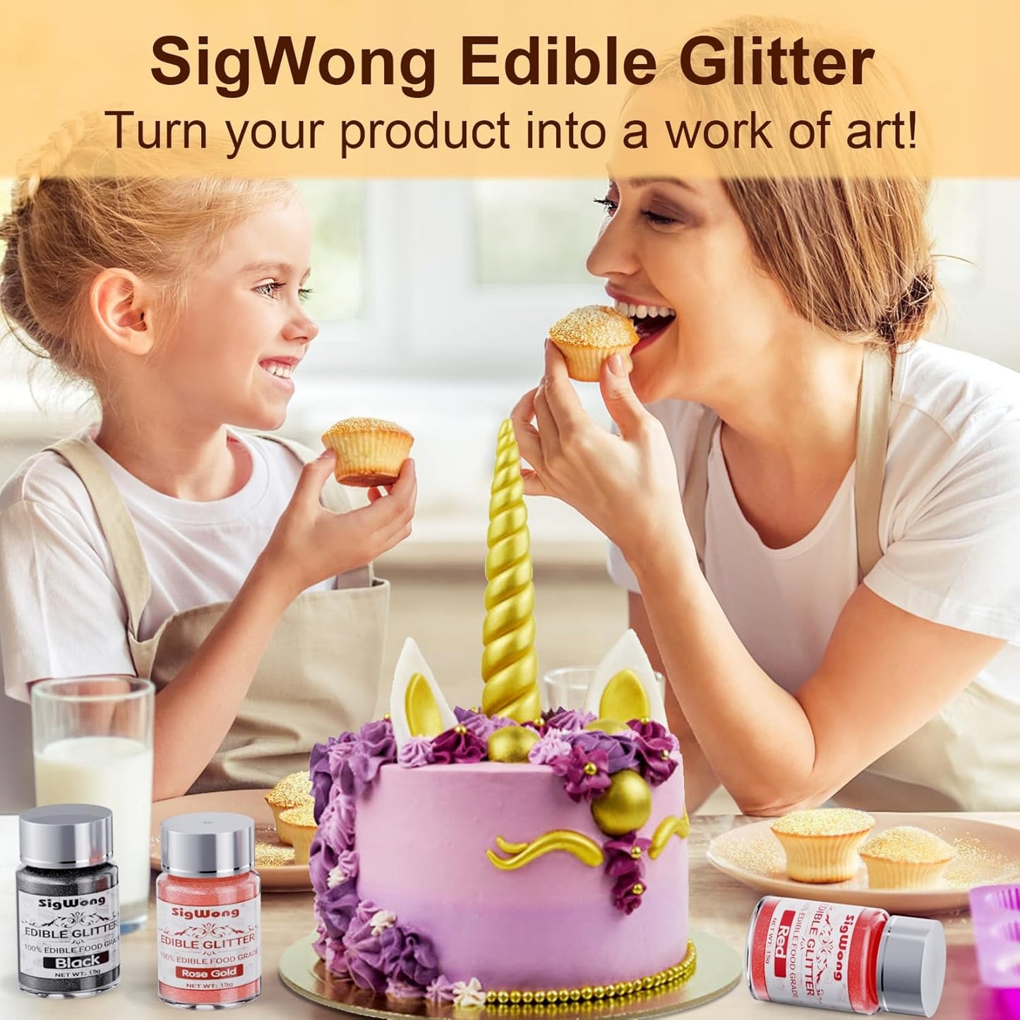 Red Edible Glitter - 15g Food Grade Luster Dust Powder, Cake Decorating Sprinkle Glimmery Dust for Drinks, Wine, Fondant, Chocolate, Candy, Cookie, Vegan