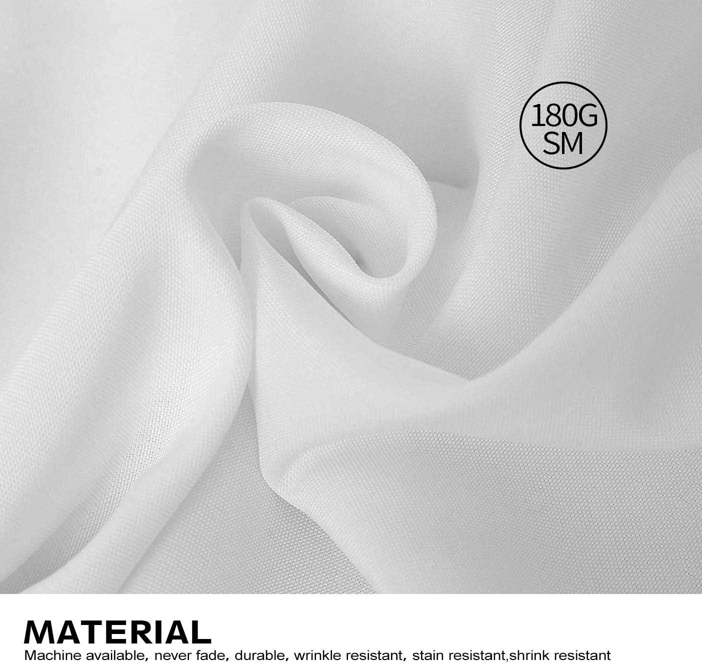 Surmente 2 Pack White Rectangle Tablecloth 90 x 132-inch Rectangular Polyester Table Cloth for Weddings, Banquets, or Restaurants